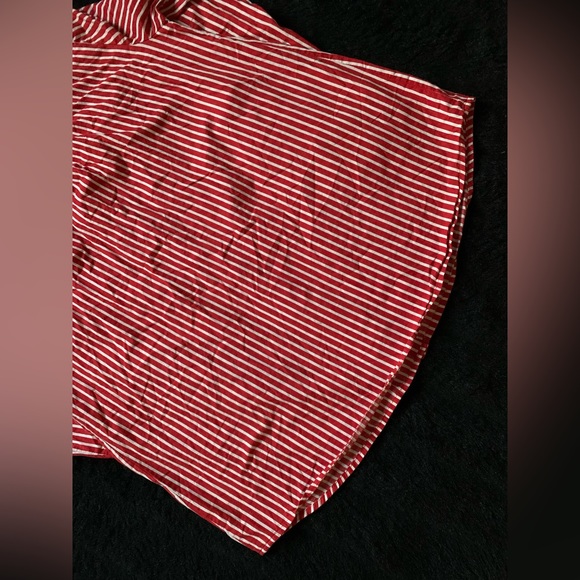 Roaman’s Women’s Red/ White Striped Button-Up Longsleeve Shirt Plus 16w PreOwned - Picture 10 of 12